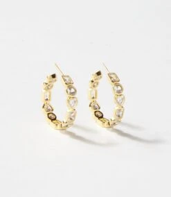 Gemstone Hoop Earrings