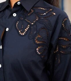 Long Sleeve Cutout Embroidery Shirt -Karen Kane Store 0BD76CAE C2E8 4191 99B6 ABA1C2C6FEF0