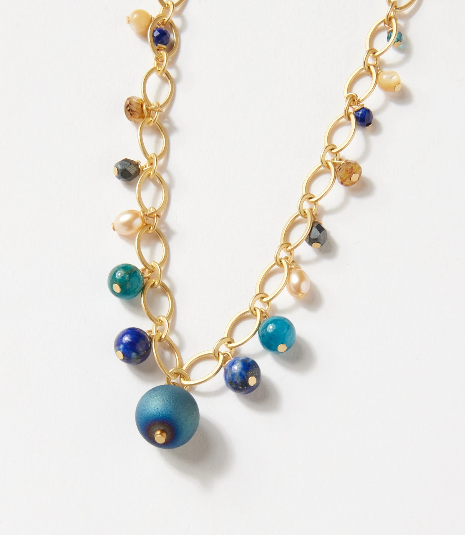 Lapis And Pearl Station Bracelet 4 Lapis And Pearl Station Bracelet - Image 2