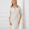 Petite Size Roll Tab Linen Shirtdress 2 Petite Size Roll Tab Linen Shirtdress -Karen Kane Store 1L01560 OAT 2844 1