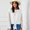 Contrast Tie-Front Top