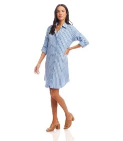 Stripe Shirtdress -Karen Kane Store 1L06401 STP karenkane 2025 Spring 00 2