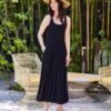 Sleeveless Flare Midi Dress -Karen Kane Store 1L13030 BLK karenkane 2025 Spring 00