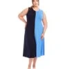 Plus Size Sleeveless Colorblock Midi Dress 1 Plus Size Sleeveless Colorblock Midi Dress -Karen Kane Store 1L13031W NBL karenkane 2025 Spring 00 1