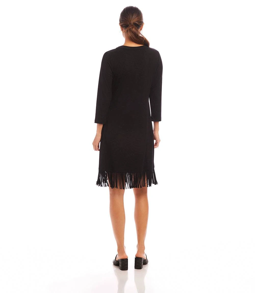 3/4 Sleeve Fringe Hem Dress 6 3/4 Sleeve Fringe Hem Dress - Image 4
