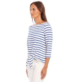 Stripe Boatneck Tie-Front Top -Karen Kane Store 1L20400 WHB karenkane 2025 Spring 00 2