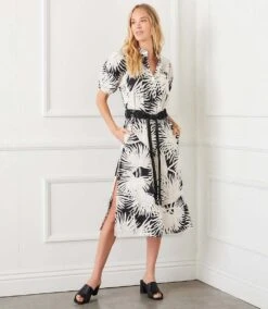 Puff Sleeve Midi Shirtdress 12 Puff Sleeve Midi Shirtdress -Karen Kane Store 1L20600 PRT karenkane 2025 Spring 00