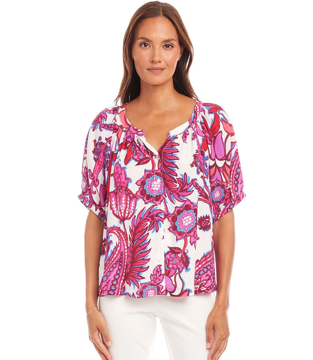 Petite Size Short Sleeve Peasant Top 5 Petite Size Short Sleeve Peasant Top - Image 3