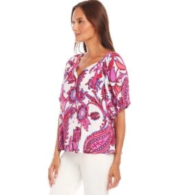 Short Sleeve Peasant Top -Karen Kane Store 1L20700 PRT karenkane 2025 Spring 00 3