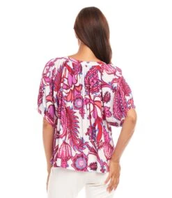 Short Sleeve Peasant Top -Karen Kane Store 1L20700 PRT karenkane 2025 Spring 00 4