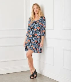 3/4 Sleeve A-Line Dress
