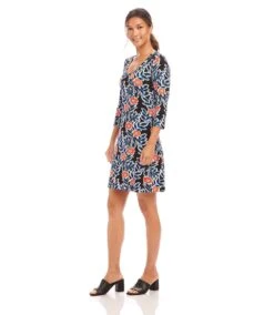 3/4 Sleeve A-Line Dress -Karen Kane Store 1L22300 PRT karenkane 2025 Spring 00 2