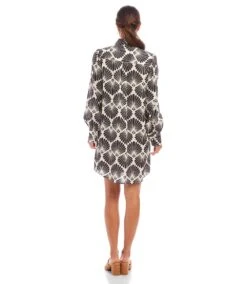 Blouson Sleeve Linen Shirtdress -Karen Kane Store 1L23500 PRT karenkane 2025 Spring 00 3