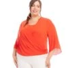 Plus Size Drape Front Crossover Top 1 Plus Size Drape Front Crossover Top -Karen Kane Store 1L25025W BTO karenkane 2025 Spring 00 1