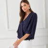 Drape Front Crossover Top -Karen Kane Store 1L25025 NAV 0