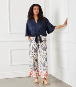 Flare Sleeve Tie Front Top