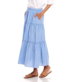 Stripe Tiered Midi Skirt -Karen Kane Store 1L27100 STP karenkane 2025 Spring 00 3