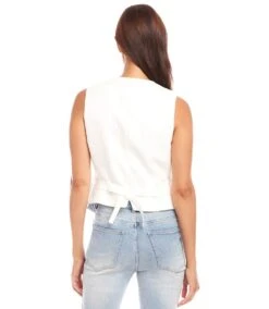 Stripe Button-Up Vest -Karen Kane Store 1L27501 STP karenkane 2025 Spring 00 3