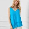 Layered Tank -Karen Kane Store 1L55188 BLU 2178