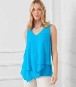 Layered Tank -Karen Kane Store 1L55188 BLU 2180