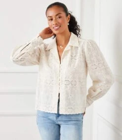Long Sleeve Embroidered Blouse 13 Long Sleeve Embroidered Blouse -Karen Kane Store 1L70232 CRE karenkane 2025 Spring 0