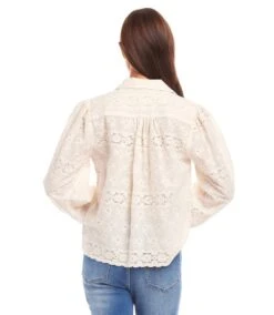Long Sleeve Embroidered Blouse 12 Long Sleeve Embroidered Blouse -Karen Kane Store 1L70232 CRE karenkane 2025 Spring 00 3
