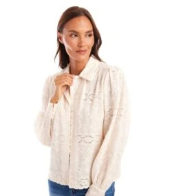 Long Sleeve Embroidered Blouse 10 Long Sleeve Embroidered Blouse -Karen Kane Store 1L70232 CRE karenkane 2025 Spring 00 4