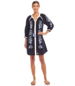 Blouson Sleeve Embroidered Peasant Dress 11 Blouson Sleeve Embroidered Peasant Dress -Karen Kane Store 1L70238 NAV karenkane 2025 Spring 00 3