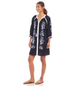 Blouson Sleeve Embroidered Peasant Dress 12 Blouson Sleeve Embroidered Peasant Dress -Karen Kane Store 1L70238 NAV karenkane 2025 Spring 00 4
