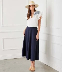 Embroidered Ruffle Sleeve Top -Karen Kane Store 1L70241 OWN karenkane 2025 Spring 00 1