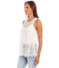 Lace Trim Sleeveless Top 13 Lace Trim Sleeveless Top -Karen Kane Store 1L70243 OWH karenkane 2025 Spring 00 2