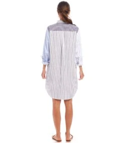 Long Sleeve Mixed Stripe Shirtdress -Karen Kane Store 1L70248 STP karenkane 2025 Spring 00 4
