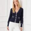 Contrast Trim Cardigan Sweater