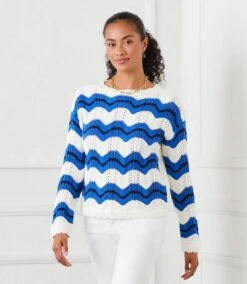 Pointelle Zigzag Sweater 15 Pointelle Zigzag Sweater -Karen Kane Store 1L89924 MUL karenkane 2025 Spring 00