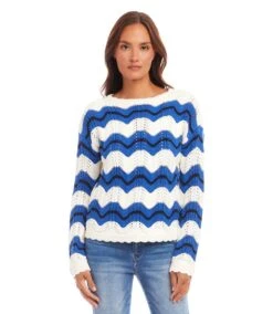 Pointelle Zigzag Sweater 12 Pointelle Zigzag Sweater -Karen Kane Store 1L89924 MUL karenkane 2025 Spring 00 1