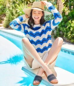 Pointelle Zigzag Sweater 16 Pointelle Zigzag Sweater -Karen Kane Store 1L89924 mul 00