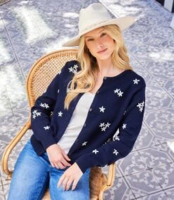 Embellished Cardigan Sweater