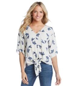 Tie-Front Top 10 Tie-Front Top -Karen Kane Store 1L92527 pring 002 4195a03f 770a 4611 9a37 11b9065bef61