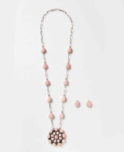 Pink Conch Necklace And Earrings Set -Karen Kane Store 2025 02 28 Delivery Jewelry Turqoise 17482