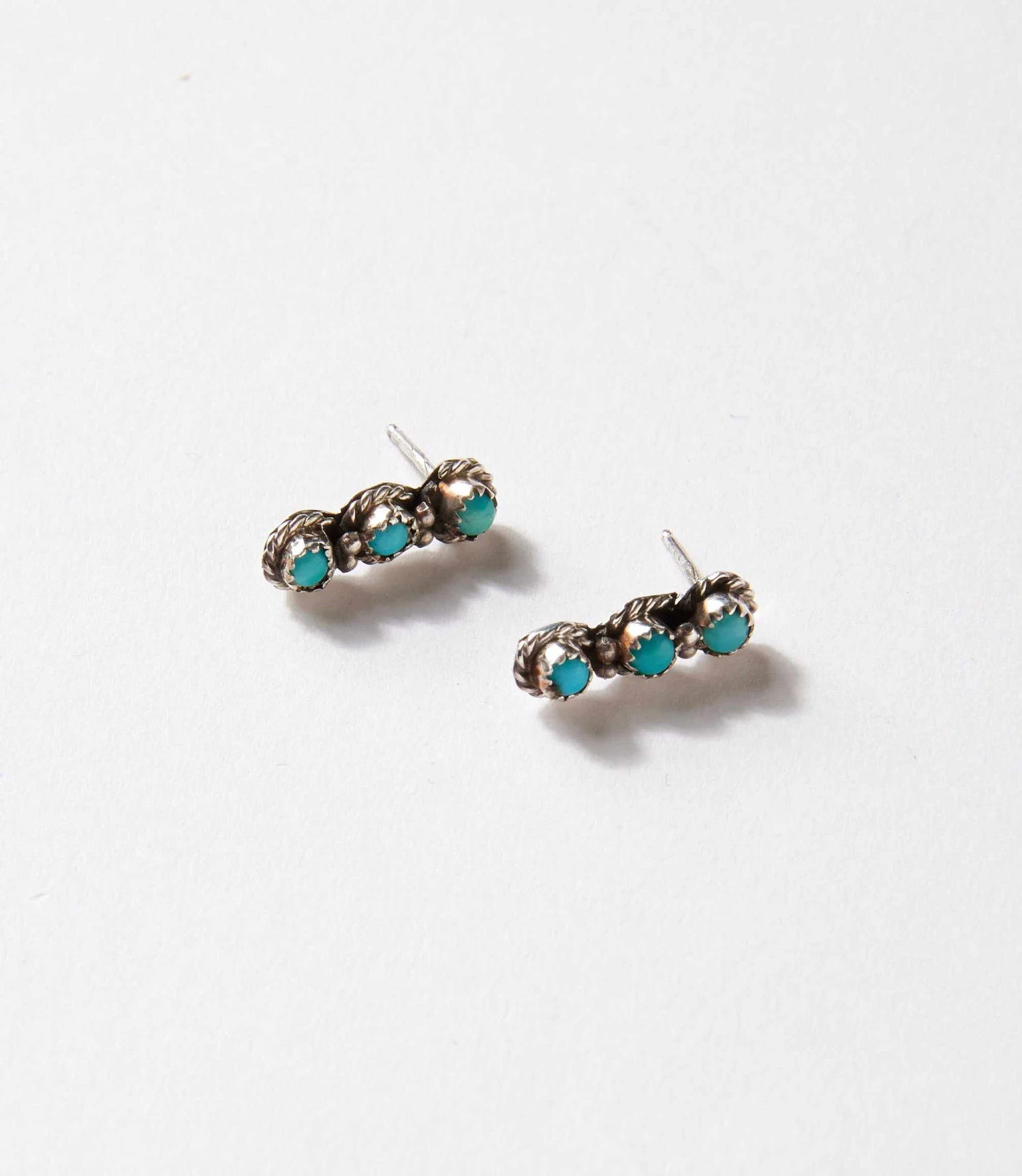 Turquoise Triple Dangle Earrings 4 Turquoise Triple Dangle Earrings - Image 2