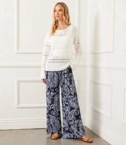 Boatneck Crochet Sweater -Karen Kane Store 256966AA C147 4148 A655 C7898193685F