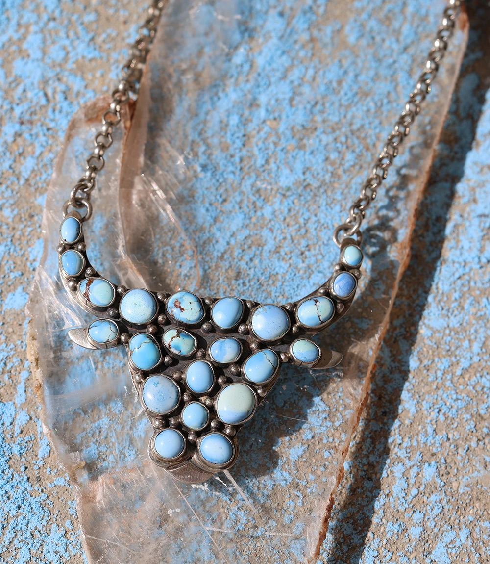Golden Hill Longhorn Turquoise Pendant Necklace 2 Golden Hill Longhorn Turquoise Pendant Necklace