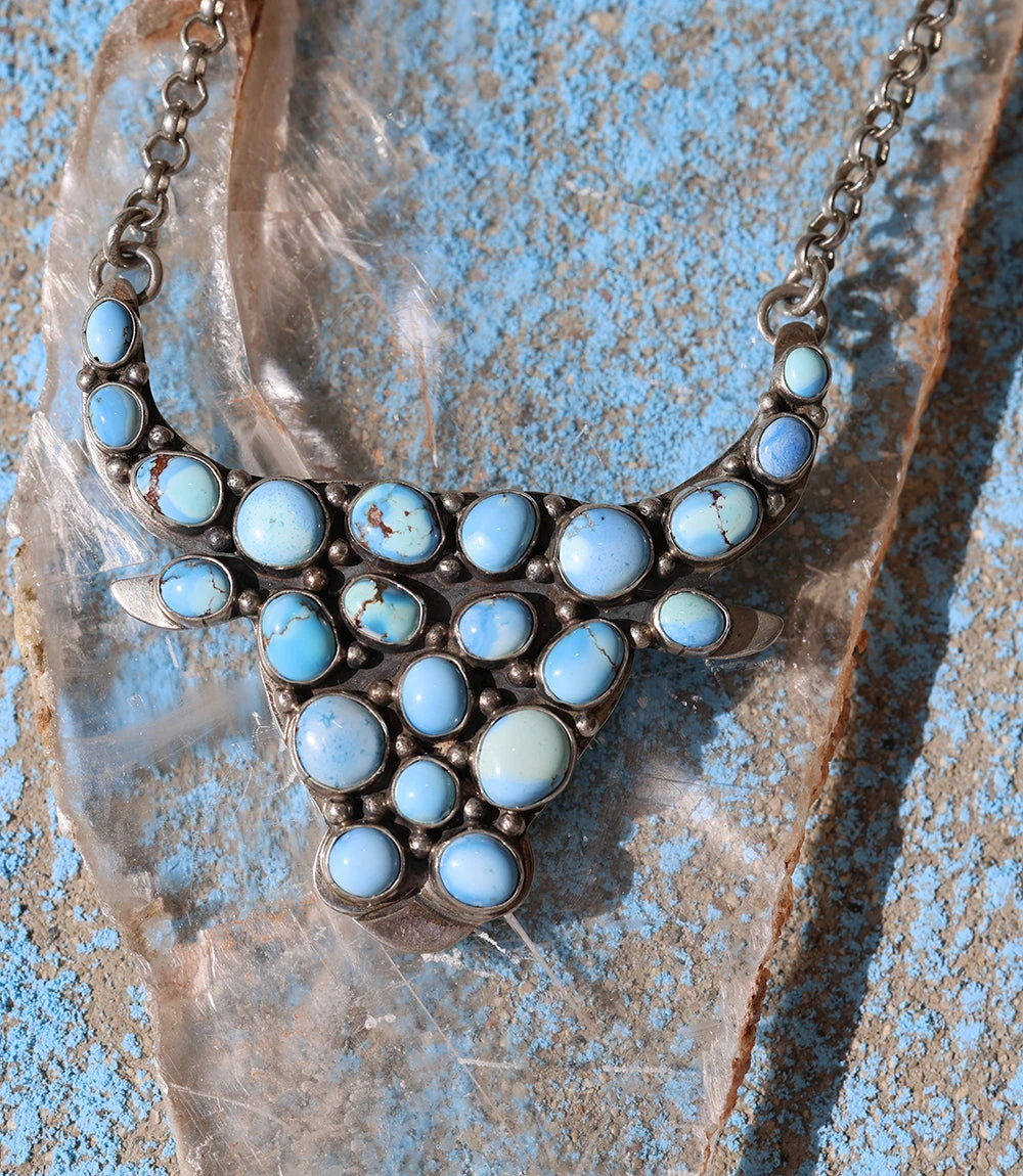 Golden Hill Longhorn Turquoise Pendant Necklace 6 Golden Hill Longhorn Turquoise Pendant Necklace - Image 5