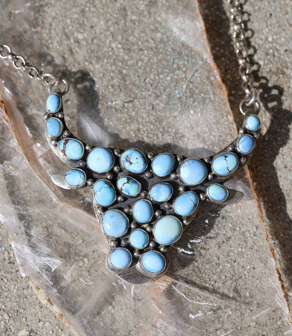 Golden Hill Longhorn Turquoise Pendant Necklace 5 Golden Hill Longhorn Turquoise Pendant Necklace - Image 4