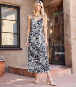 Bias Cut Midi Dress -Karen Kane Store 2L00903 PRT 2025 Summer 05