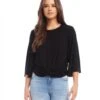 Drape Front Top 2 Drape Front Top -Karen Kane Store 2L13045 BLK KK 2025 Summer 00 1