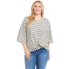 Plus Size Stripe Flare Sleeve Pick Up Top -Karen Kane Store 2L20402W WWB KK 2025 Summer 00 1