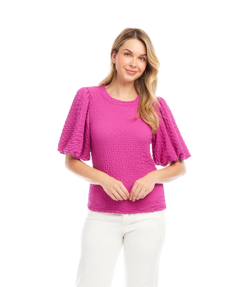 Puff Sleeve Textured Top 3 Puff Sleeve Textured Top