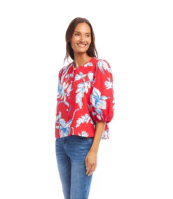 Petite Size Puff Sleeve Button-Front Shirt -Karen Kane Store 2L22401P PRT karenkane 2025 Summer 00 3