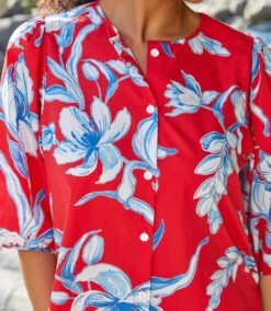 Petite Size Puff Sleeve Button-Front Shirt -Karen Kane Store 2L22401P PRT karenkane 2025 Summer 00 7